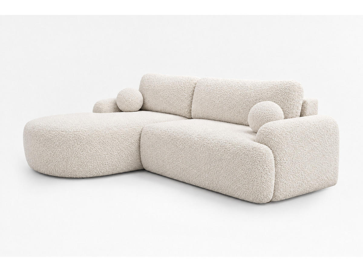 ECKSOFA Aurio Beige Links - Beige, Holz/Textil (177/261cm) - Graingold