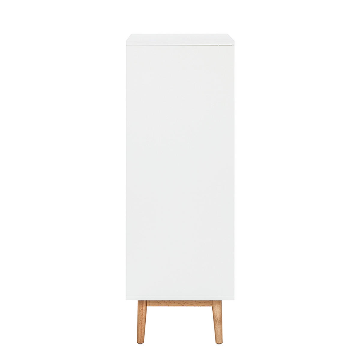 HIGHBOARD mit 2 Schubladen - Eichefarben/Weiß, Eichenholz/Holzwerkstoff (80/128/45cm) - home24
