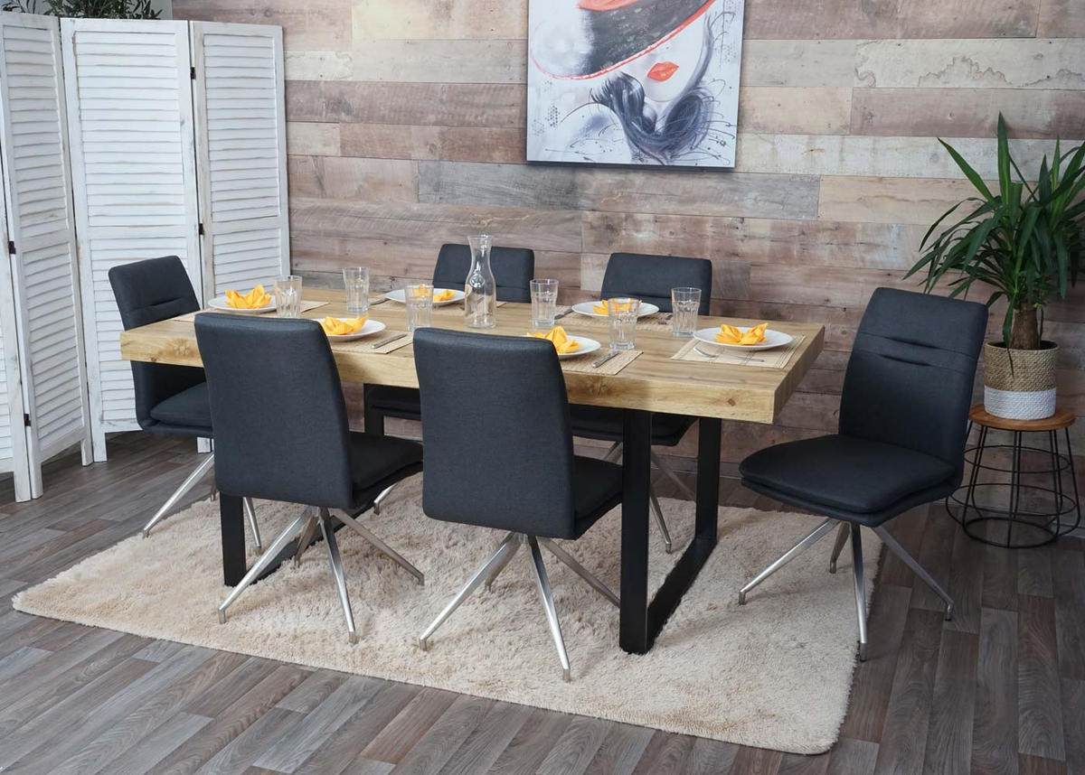 ESSZIMMERSTUHL Anthrazit 2er-Set - Anthrazit, Textil (47/90/60cm) - MCW