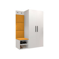 GARDEROBEN-SET Medi IV - Schwarz/Orange, Holzwerkstoff/Kunststoff (80/191/50cm) - MIRJAN24