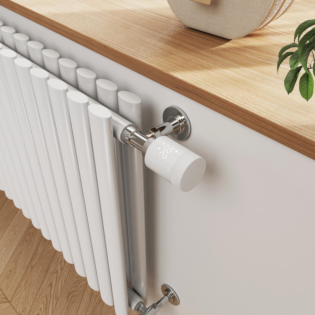 TERMOSTAT ZA RADIJATOR Wi-Fi, M30 × 1,5 mm, pametni 6/9/6 cm - bijela, plastika (5.4/8.9/5.4cm) - EMKE