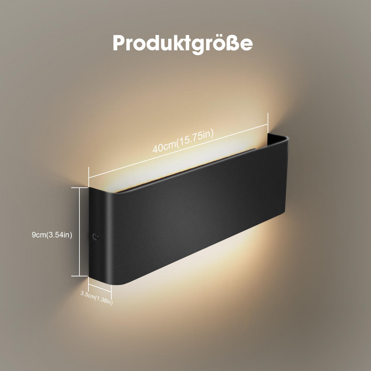 WANDLAMPE LED WA1021D Innen - Schwarz, Metall (9/3.5/40cm) - LOVHAUS