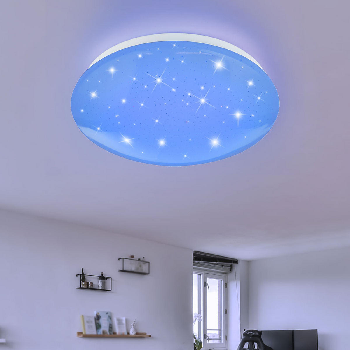 LED DECKENLEUCHTE Weiß mit RGB Farbwechsel - Weiß, Metall (25/25/9cm)