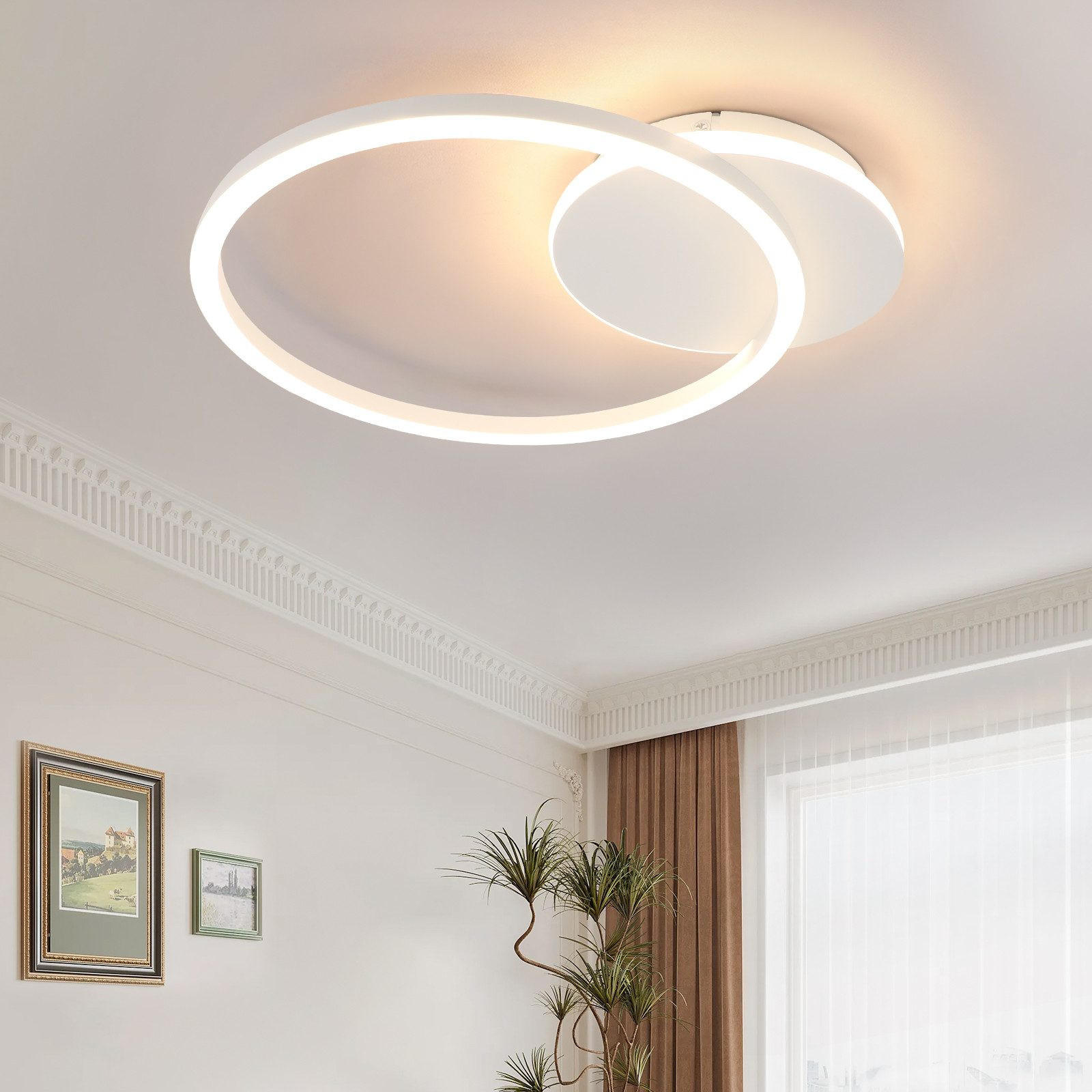 LED-DECKENLEUCHTE Layman 30/35/5cm - Weiß, Metall (35/30/5cm) - Nettlife