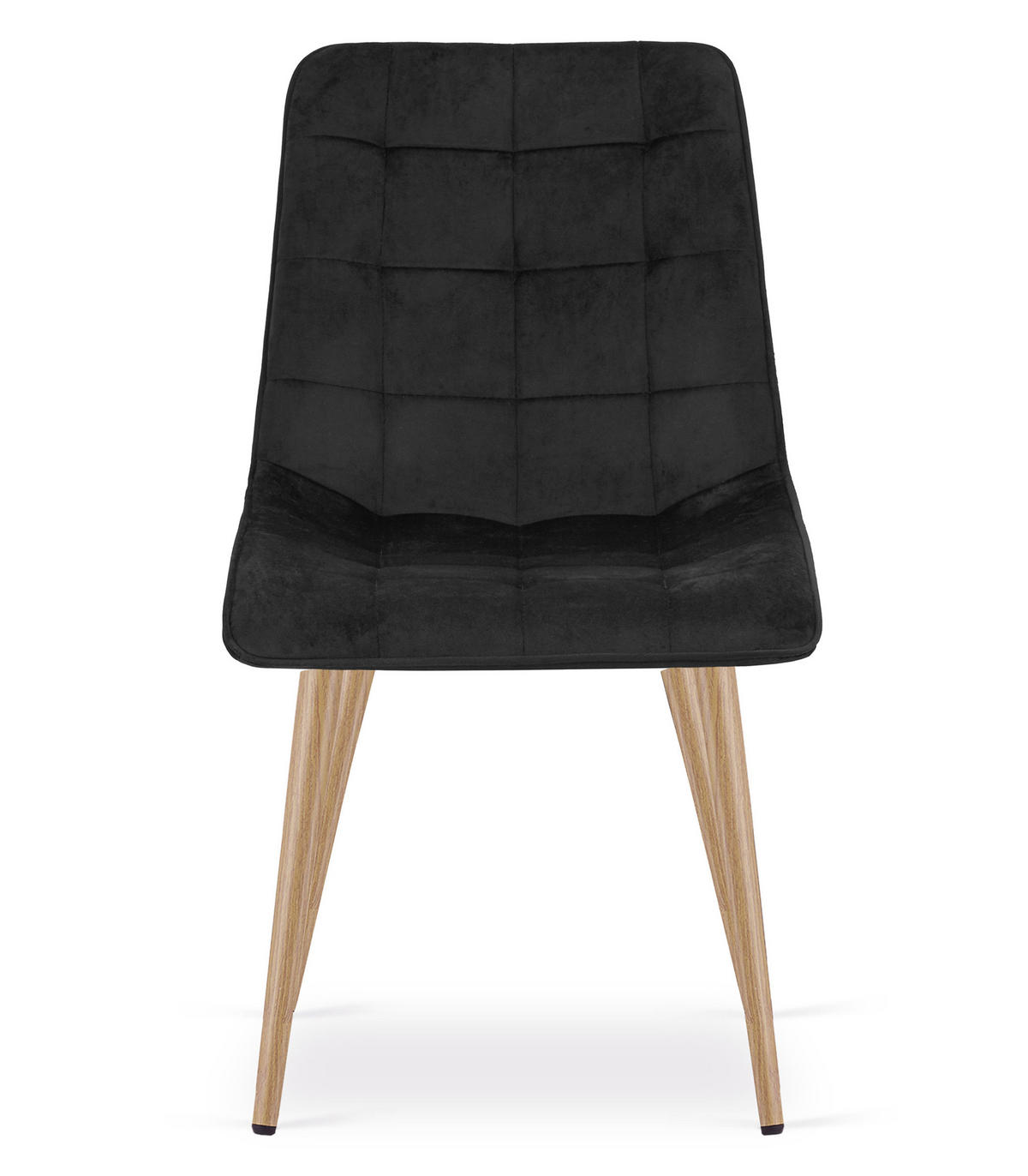 STUHL Schwarz 49x60 cm SPLIT Samtbezug 2 Stück - Schwarz, Metall (49/59/60cm)