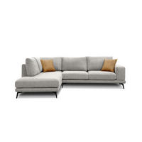 ECKSOFA MEDIOLANE 5-Sitzer, hellgrau - Hellgrau, Holzwerkstoff/Textil (219/282cm) - Courtois Laville