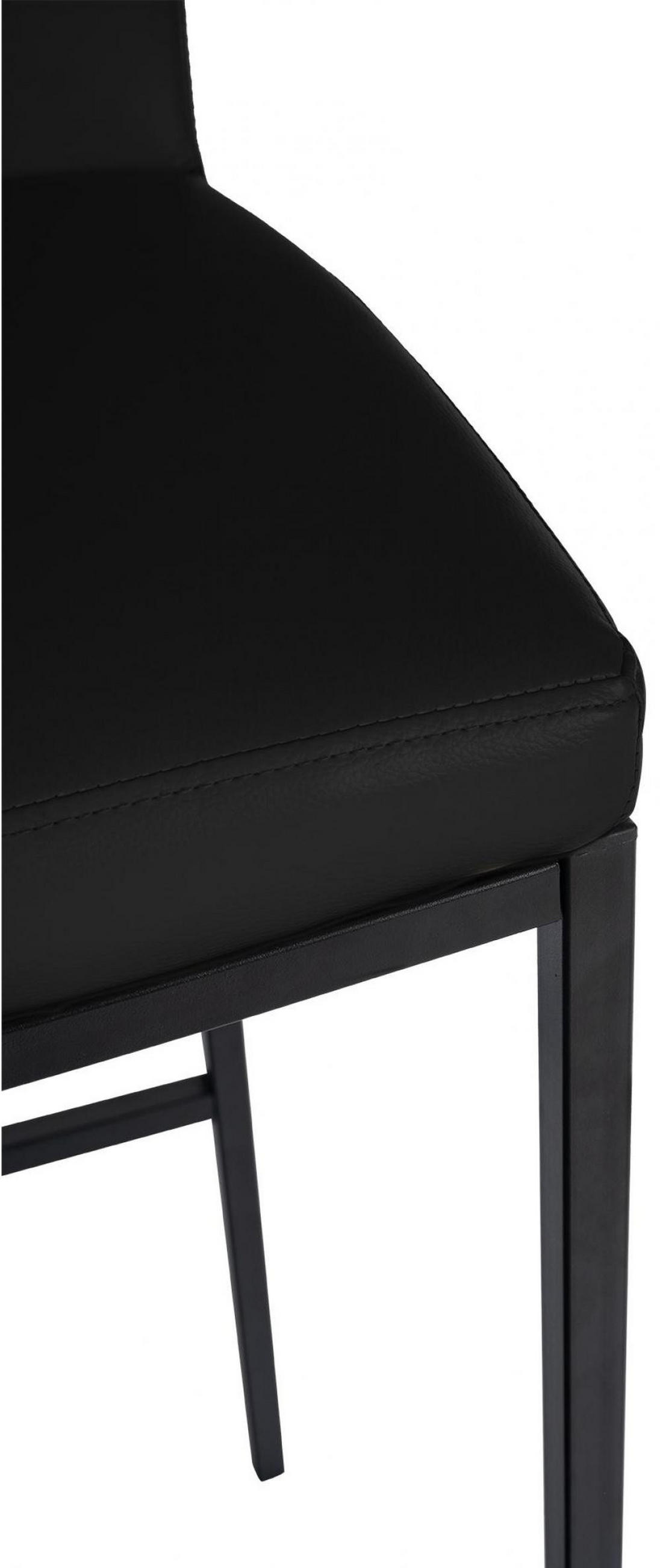 BARHOCKER Lederlook Schwarz - Schwarz, Textil/Metall (43/110/49cm) - CLP