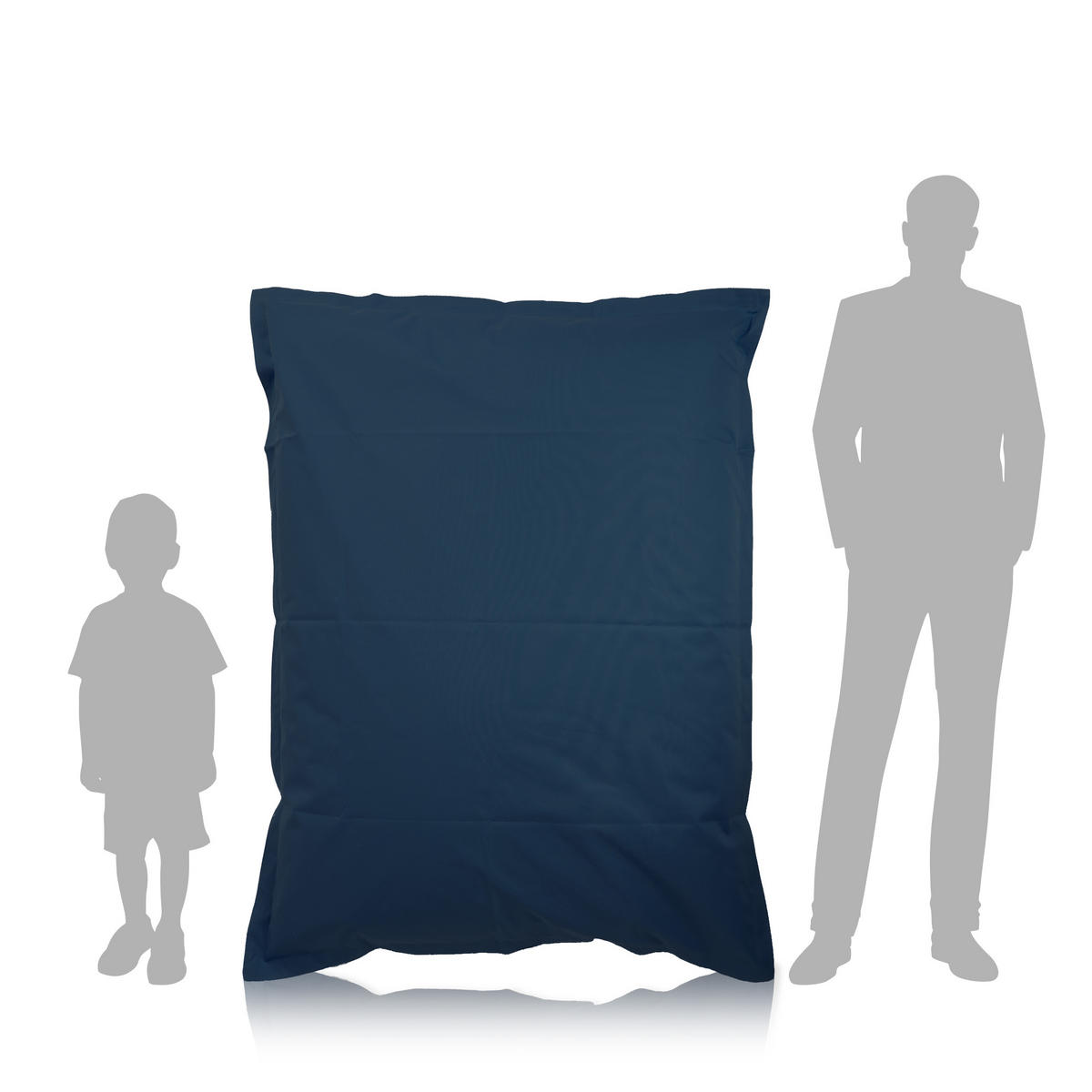 SITZSACK XXL 2er Set "Square" + "BeBi" - Dunkelblau, Textil (140/25/180cm) - Green Bean