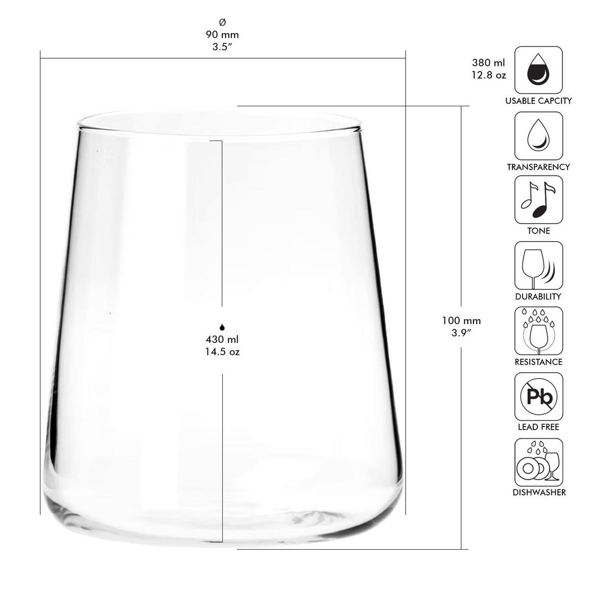 WASSERGLÄSER, 6er-Set, 430 ml - Transparent, Glas (0.43L)