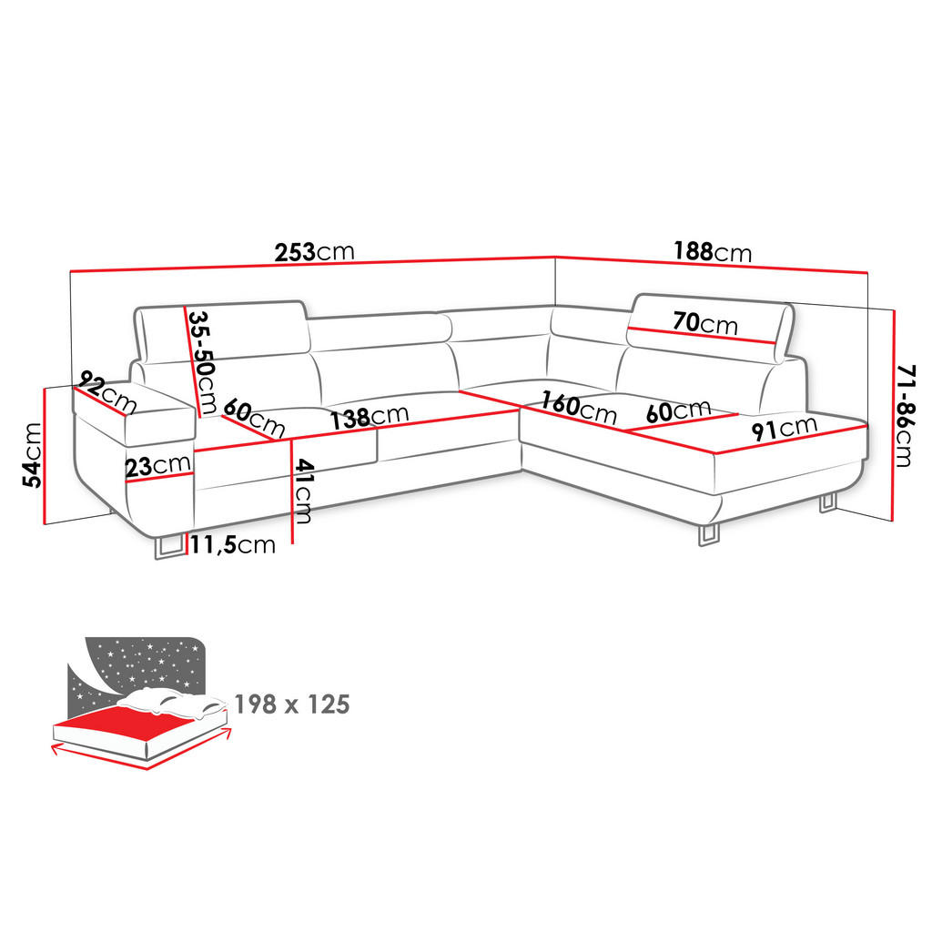 Thumbnail - Mirjan24 Ecksofa, Hellgrau, Textil, links montierbar, L-Form,Rechteckig, 253x188 cm, Wohnzimmer, Sofas & Couches, Wohnla...
