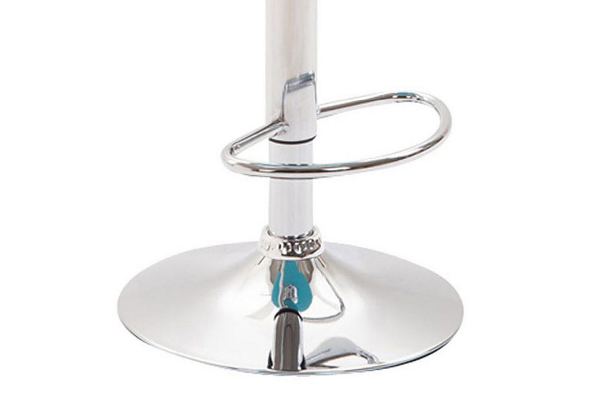 BARHOCKER 2er Set Prag Kunstleder chrom weiß - Weiß, Kunststoff/Metall (51/109/52cm) - TPFLiving