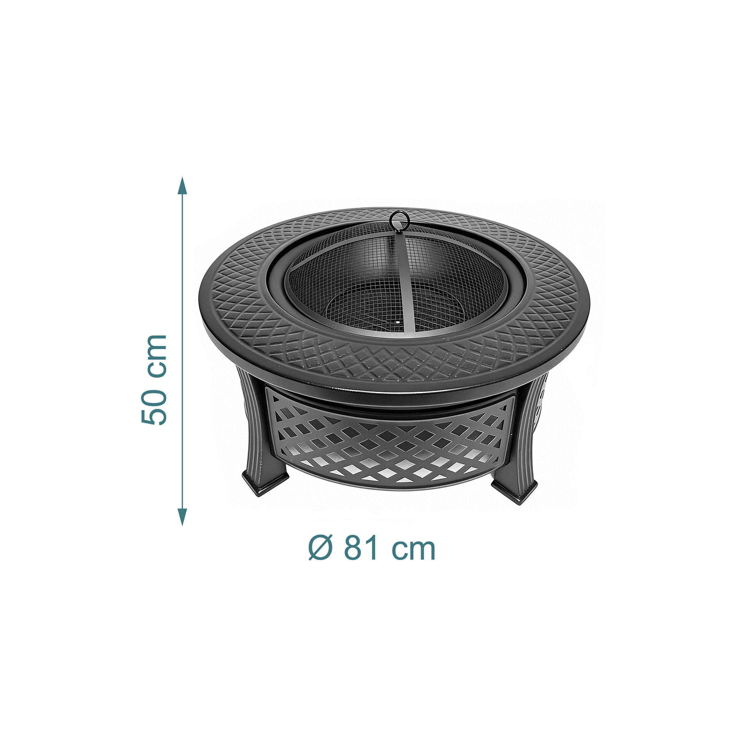 Thumbnail - Relaxdays Feuerschale, Schwarz, Metall, 81x50x81 cm, Freizeit, Campingzubehör, Feuerschalen