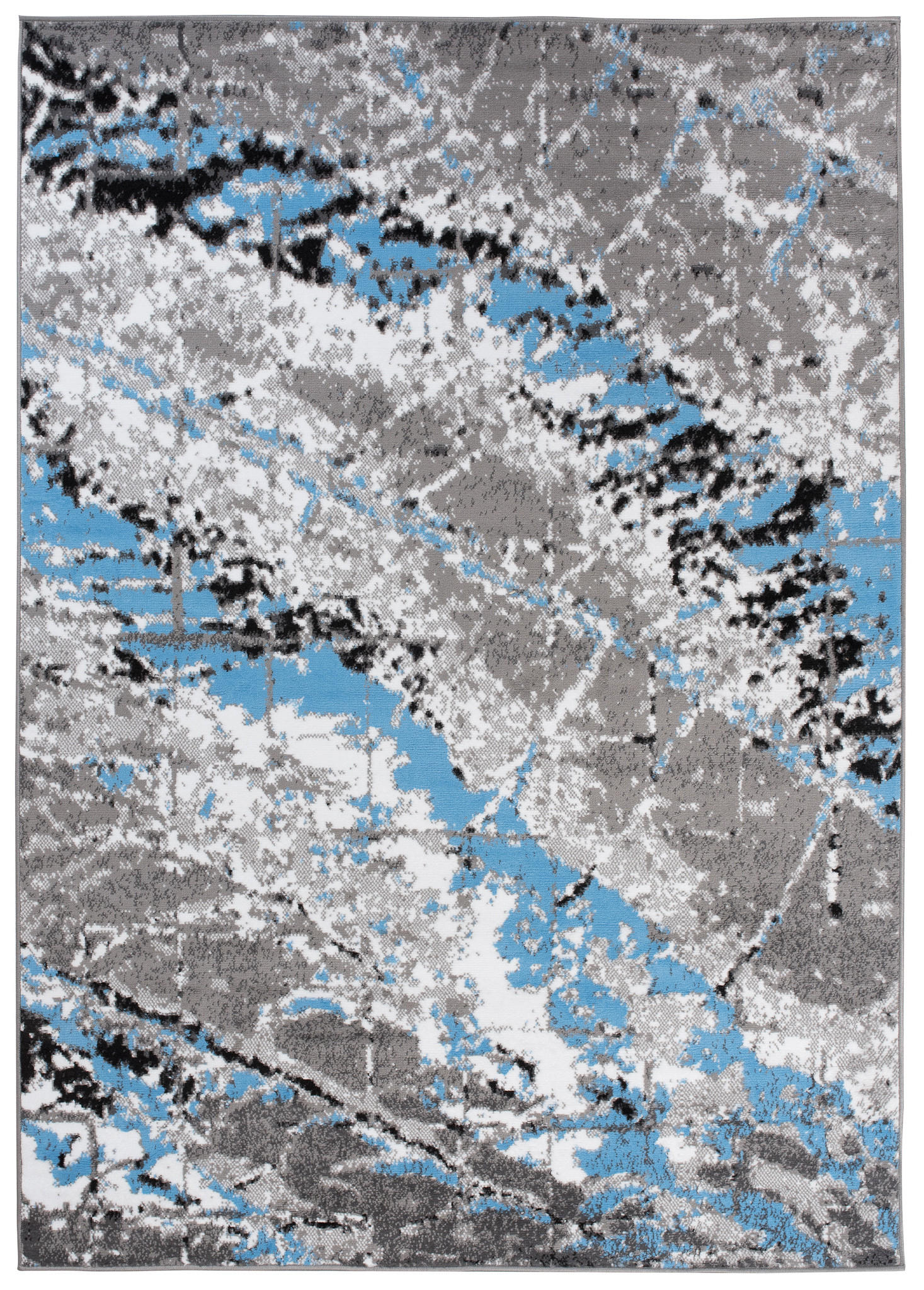 TEPPICH MAYA Blau Meliert Splash Verwischt 200/300 cm - Blau, Textil (200/300cm) - Tapiso