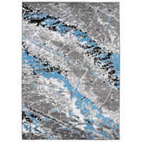 TEPPICH MAYA Blau Meliert Splash Verwischt 200/300 cm - Blau, Textil (200/300cm) - Tapiso