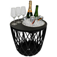BEISTELLTISCH MIT EDELSTAHL-BIERKÜHLER Dubai schwarz 45 cm - Schwarz, Kunststoff (45/45/45cm) - COOTAB Cooler Table