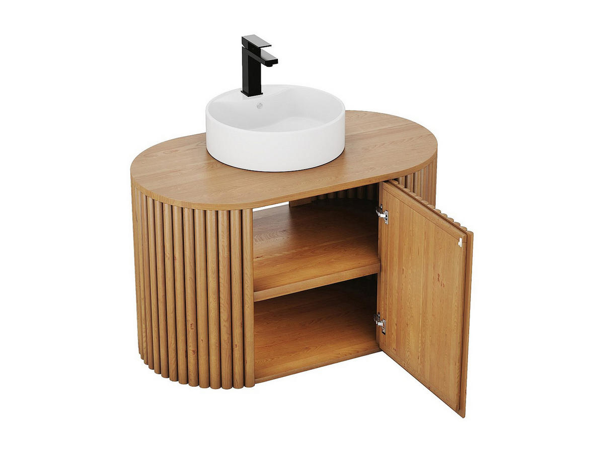 EINZELWASCHTISCH - 90 cm x 50 cm - Holz, Platte - Naturfarben Hell - TOWARI - Naturfarben, Holz (90/56/50cm) - Vente-Unique