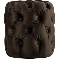 SITZHOCKER Bador Samt Dunkelbraun Hocker Schlafzimmer - Dunkelbraun, Textil (42/46/42cm) - DELUKE