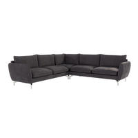 ECKSOFA Elou Graphit Microfaser - Chromfarben/Graphitfarben, Holz/Textil (276/276cm) - S-Style Möbel