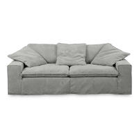 SOFA NETTA Grau Cord - Braun/Grau, Birkenholz/Textil (226/90/116cm) - KAWOLA