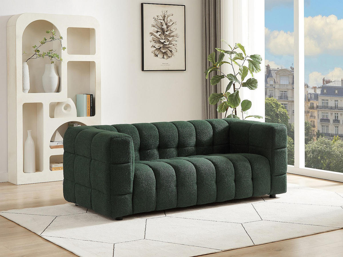 SOFA - 2 Personen - stoff - grün Lerici - Grün, Holz/Textil (189/72/89cm) - Vente-Unique