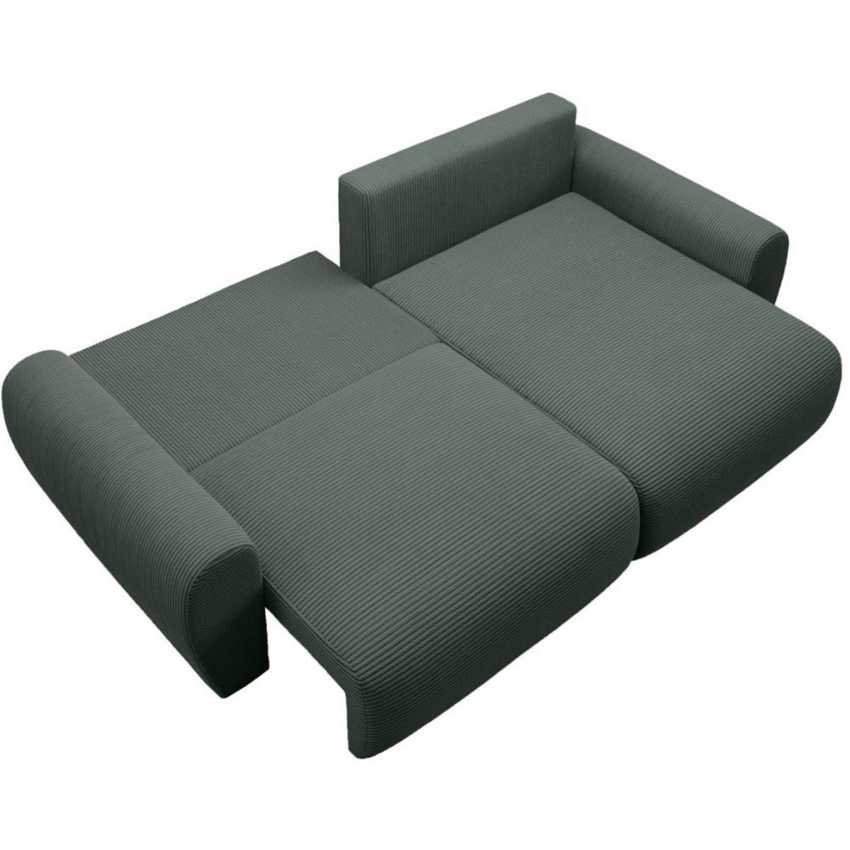 ECKSCHLAFSOFA Poss L grün rechts - Grün, Textil (253/153cm) - Beautysofa