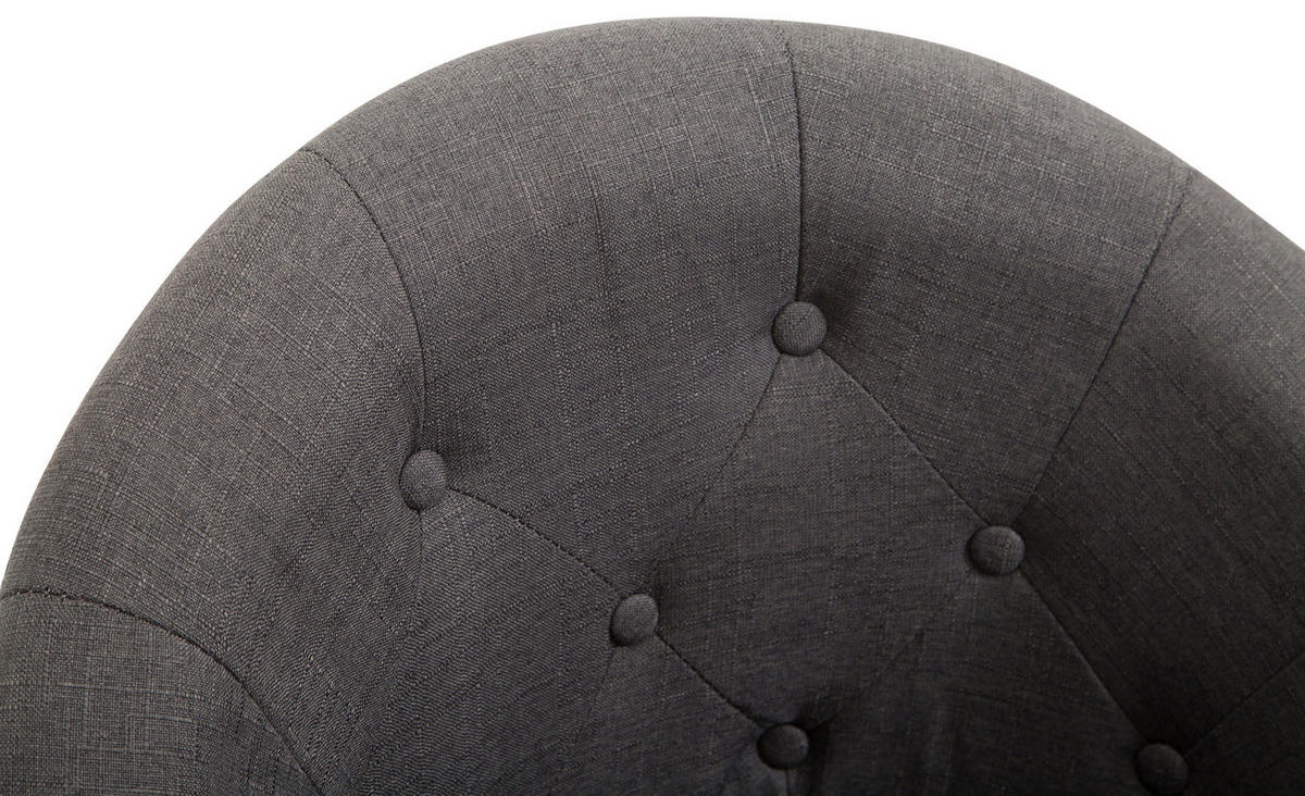 BARHOCKER Stoff dunkelgrau - Dunkelgrau/Schwarz, Textil/Metall (65/107/57cm) - CLP