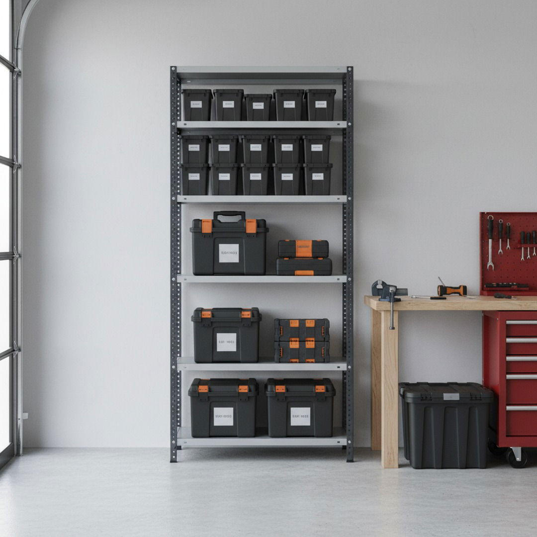 SCHRAUBREGAL PANDA TALL | HxBxT 200x80x30cm | 6 Fachböden | Fachlast 100kg | Anthrazit-Weiß - Anthrazit, Metall (80/200/30cm) - PROREGAL