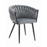 STUHL ARONA 1 Stück, Grau, Schwarze metallische Beine - Hellgrau, Textil/Metall (61/79/55cm) - Komodee