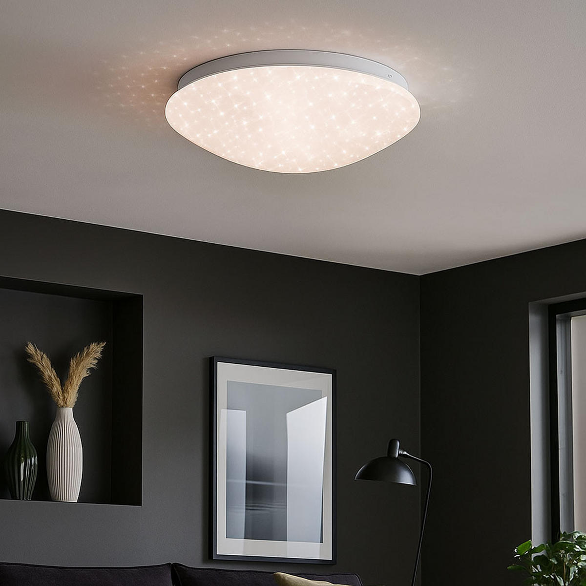 LED DECKENLEUCHTE Sterneneffekt Weiß - Weiß, Metall (28/28/6.5cm) - Briloner