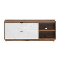 TV-MÖBEL Sven Weiß und Holz - Weiß, Holzwerkstoff (156/61/43cm) - Petits-meubles