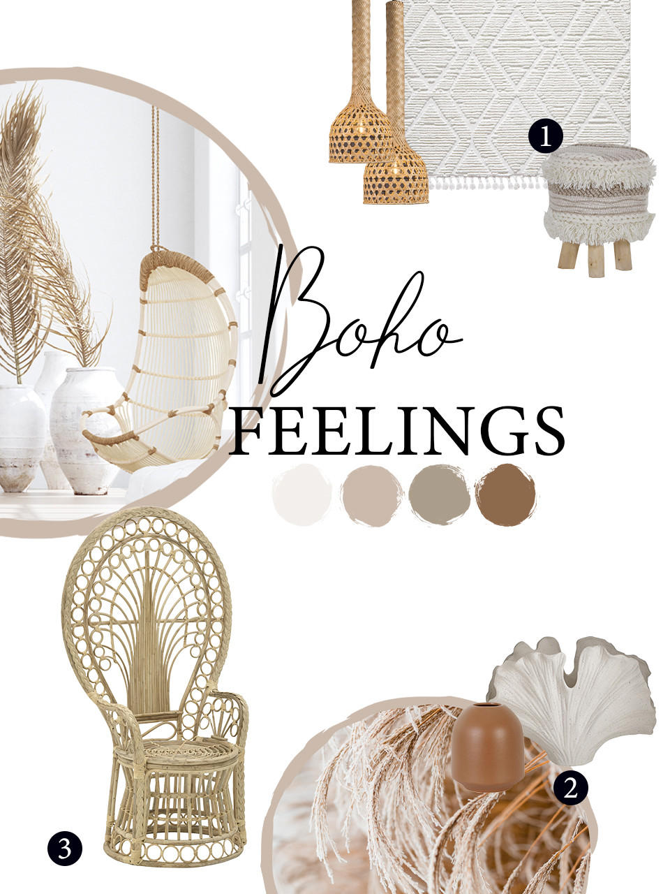 Boho Stil Natur Rattan