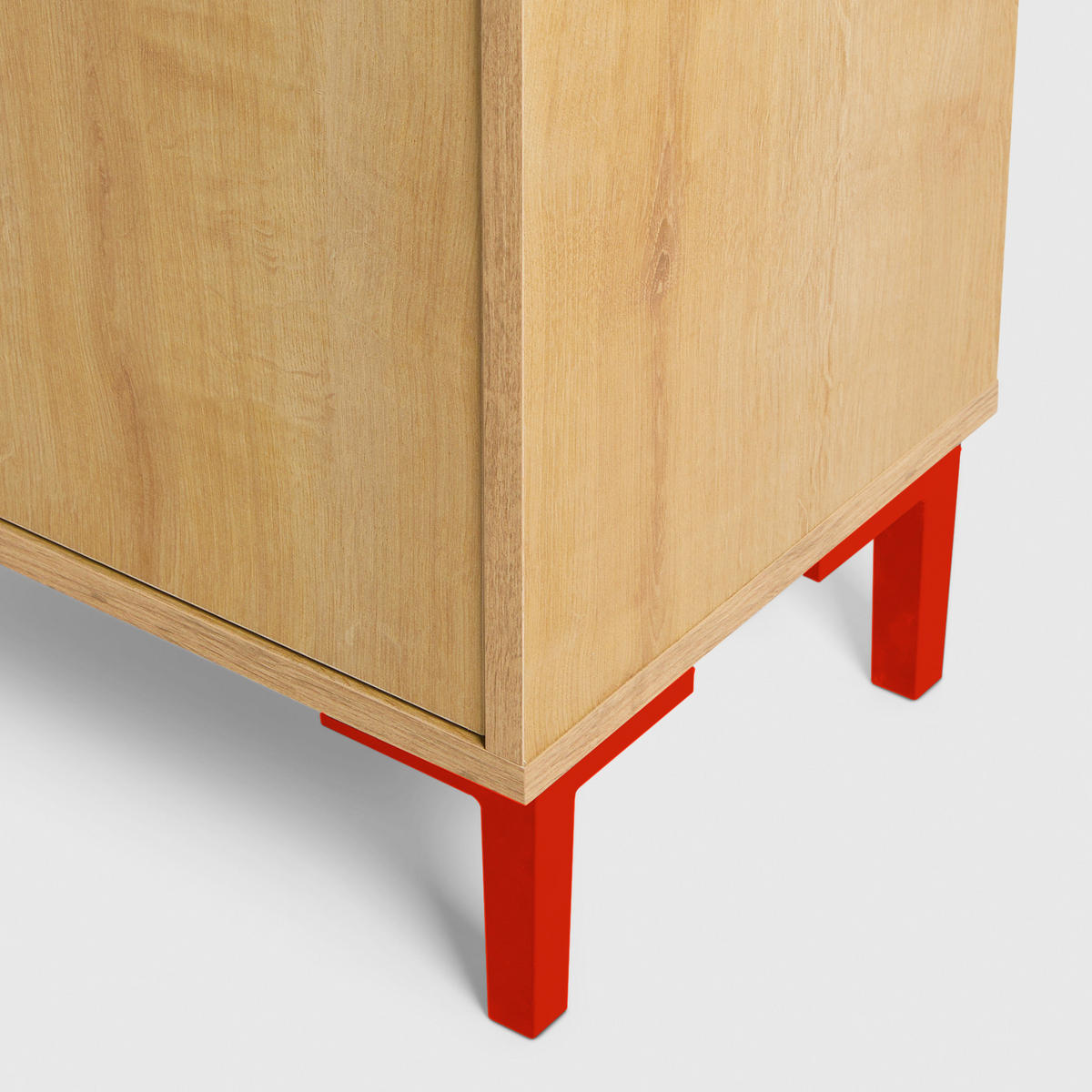 KOMMODE mit 2 Türen und 2 Schubladen ALISE Kids - Rot/Eiche Artisan, Holzwerkstoff (90/85/45cm) - RNT By Really Nice Things