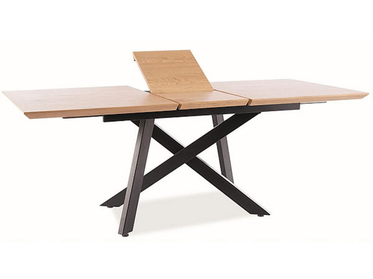 ESSTISCH Capitol eiche / schwarz 160 / 90 / 76cm - Hellbraun, Holz/Holzwerkstoff (90/160/76cm) - Feldmann-Wohnen