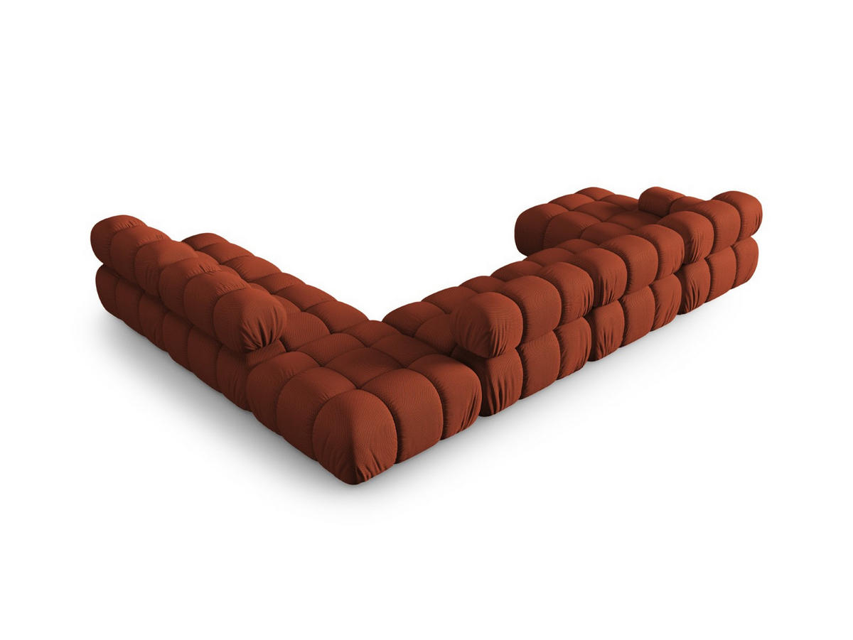 PANORAMASOFA modular rechts Bellis aus 3D-Stoff ziegelstein 7 Sitzplätze - Orange, Textil (282/70/376cm) - Micadoni