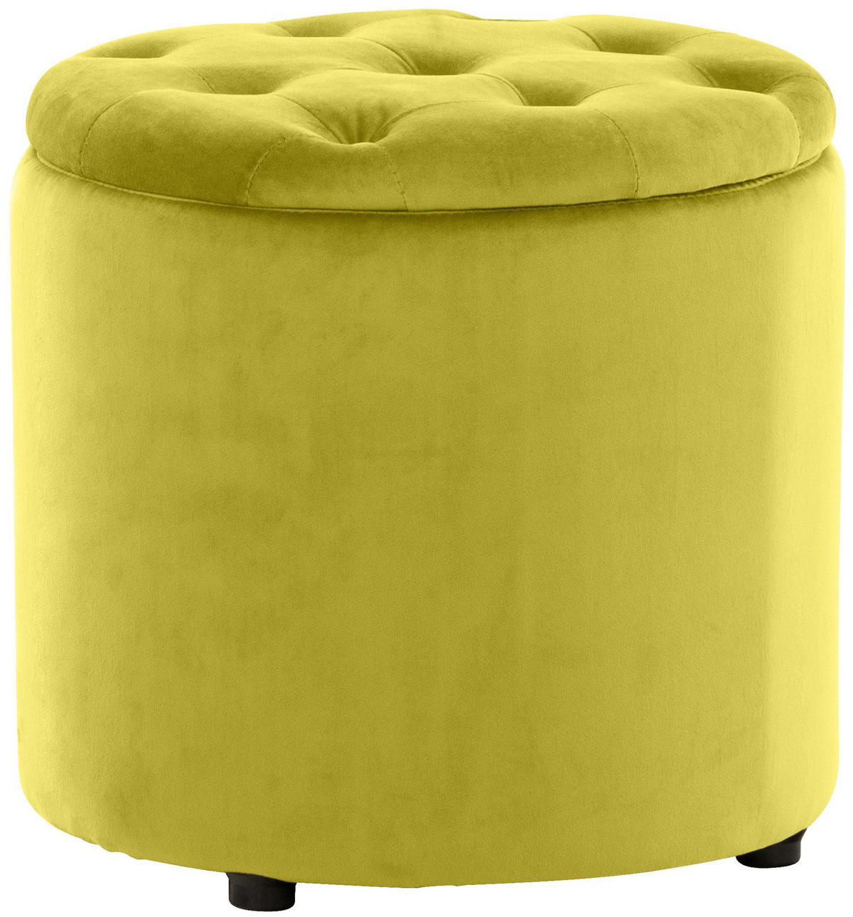 SITZWÜRFEL Samt Gelb - Gelb/Schwarz, Kunststoff/Textil (44/42/44cm) - CLP