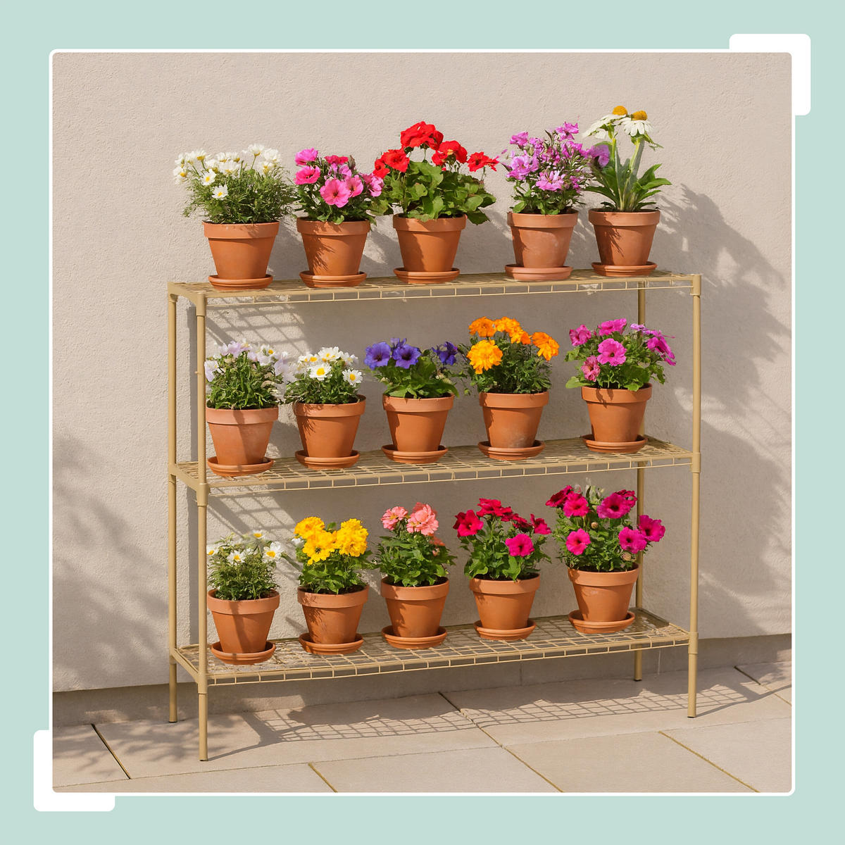 BLUMENREGAL - Braun, Kunststoff/Metall (91/174/28cm) - Relaxdays