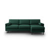 AUSKLAPPBARES-ECKSOFA rechts mit Container Scott aus strukturiertem Stoff grün 5 Sitzplätze - Grün, Textil (142/212cm) - Micadoni