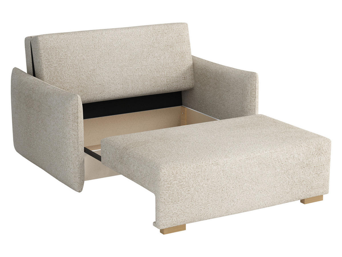 SCHLAFSOFA Viva Glov II - Hellgrau/Naturfarben, Holz/Textil (134/85/98cm) - MIRJAN24