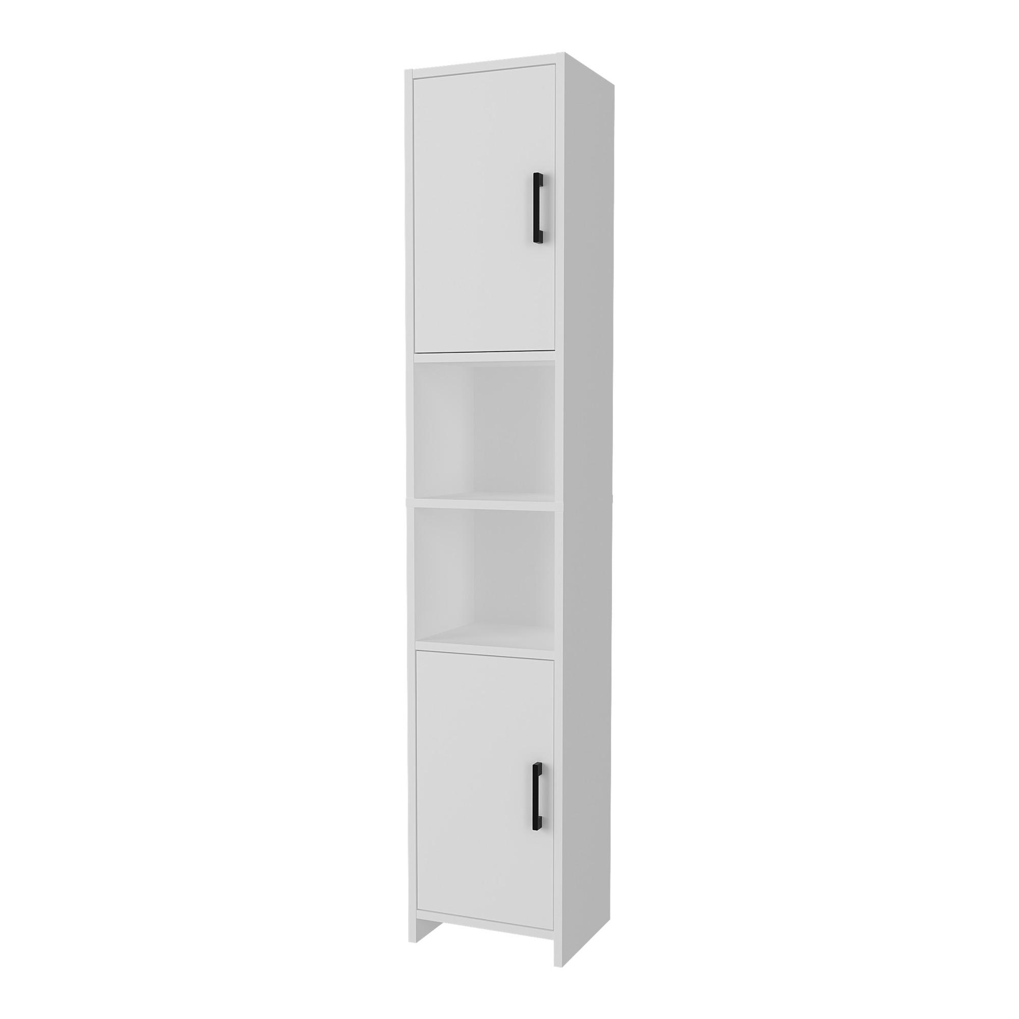 HOCHSCHRANK Rautrina - Weiß, Holzwerkstoff (35/180/30cm) - [en.casa]