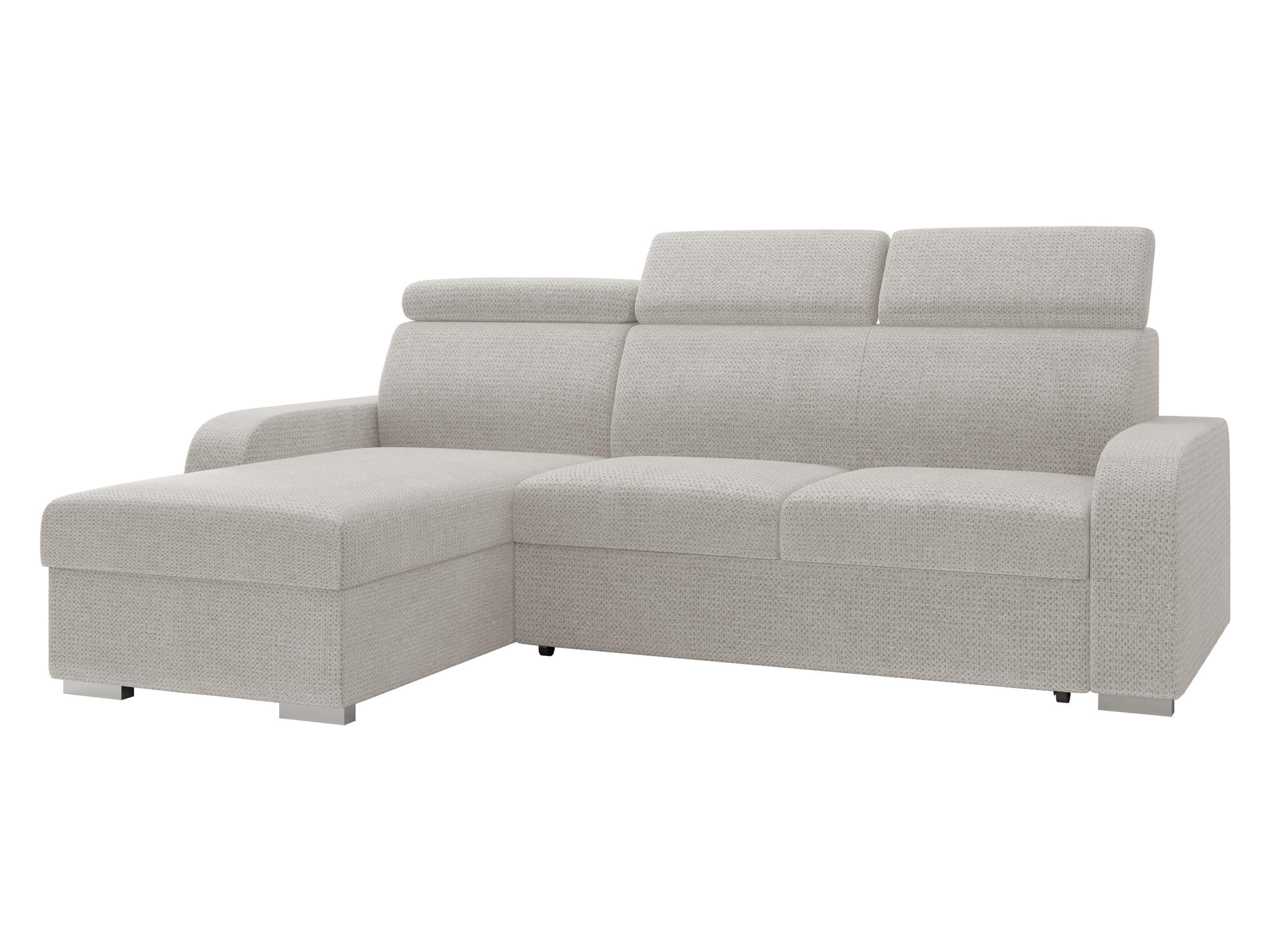 ECKSOFA Oslo 2rLC - Silberfarben/Grau, Holz/Textil (235/170cm) - MIRJAN24