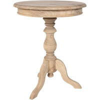 BEISTELLTISCH rund 50 cm Holz Natura - Eukalyptusholzfarben, Holz (50/50/64cm) - CLP