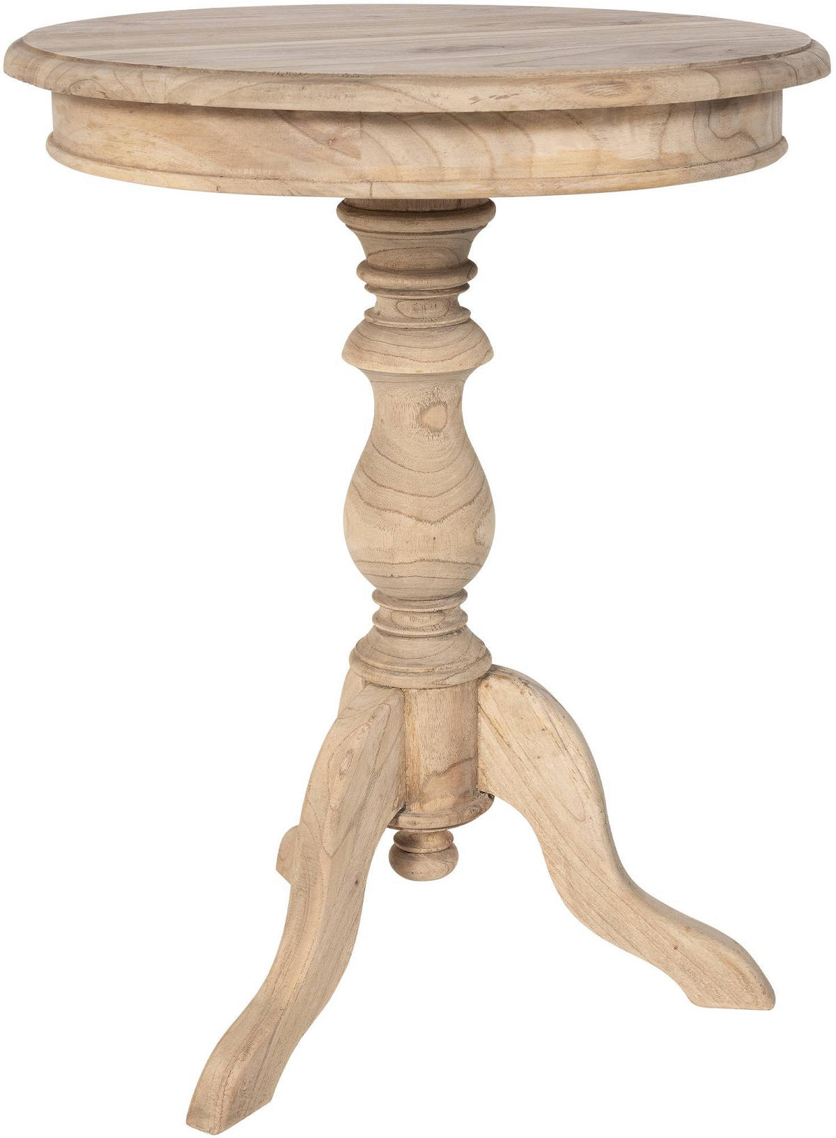 BEISTELLTISCH rund 50 cm Holz Natura - Eukalyptusholzfarben, Holz (50/50/64cm) - CLP