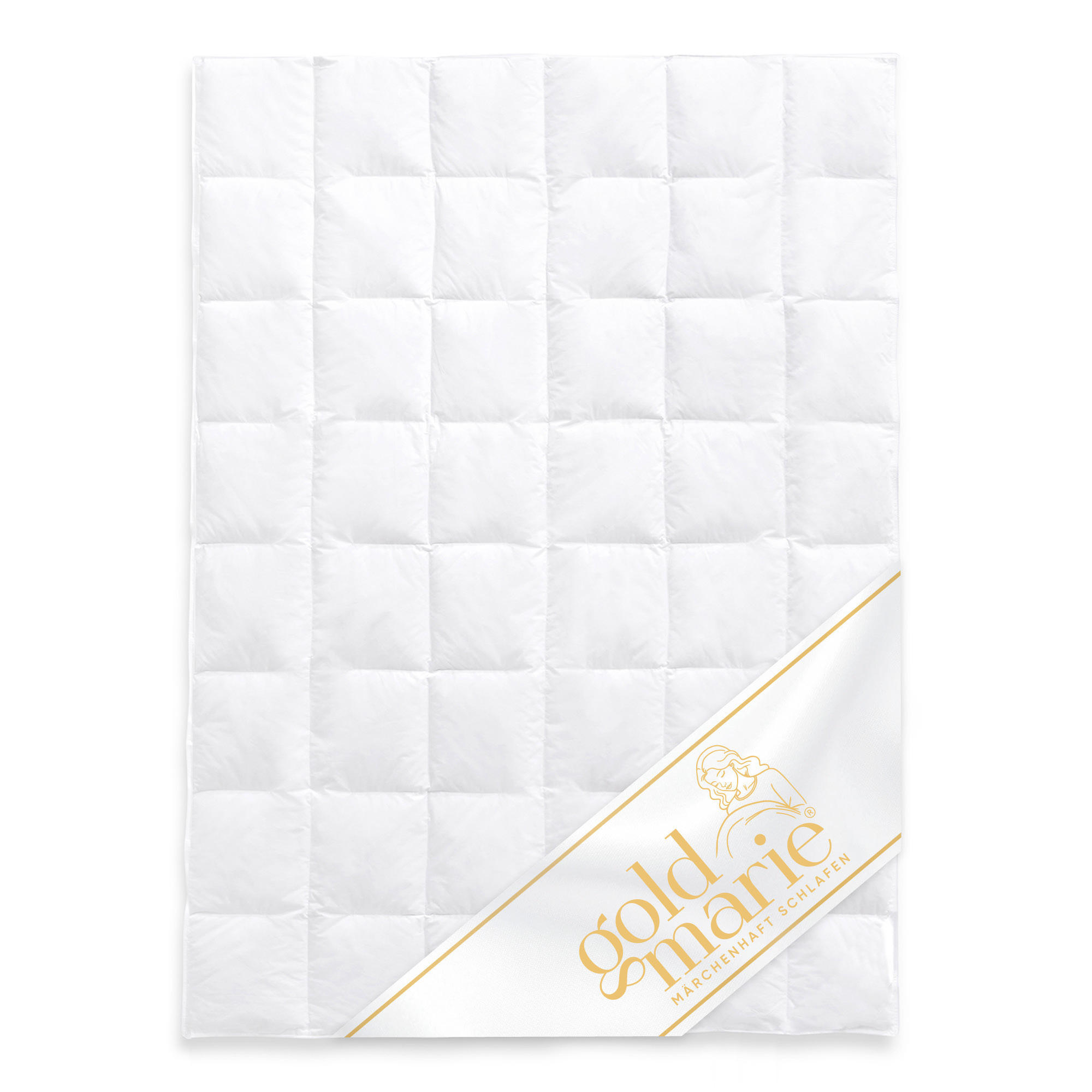 GANZJAHRESBETTDECKE GOLDIE Gänsedaunen medium - Weiß, Naturmaterialien/Textil (155/220cm) - Goldmarie 