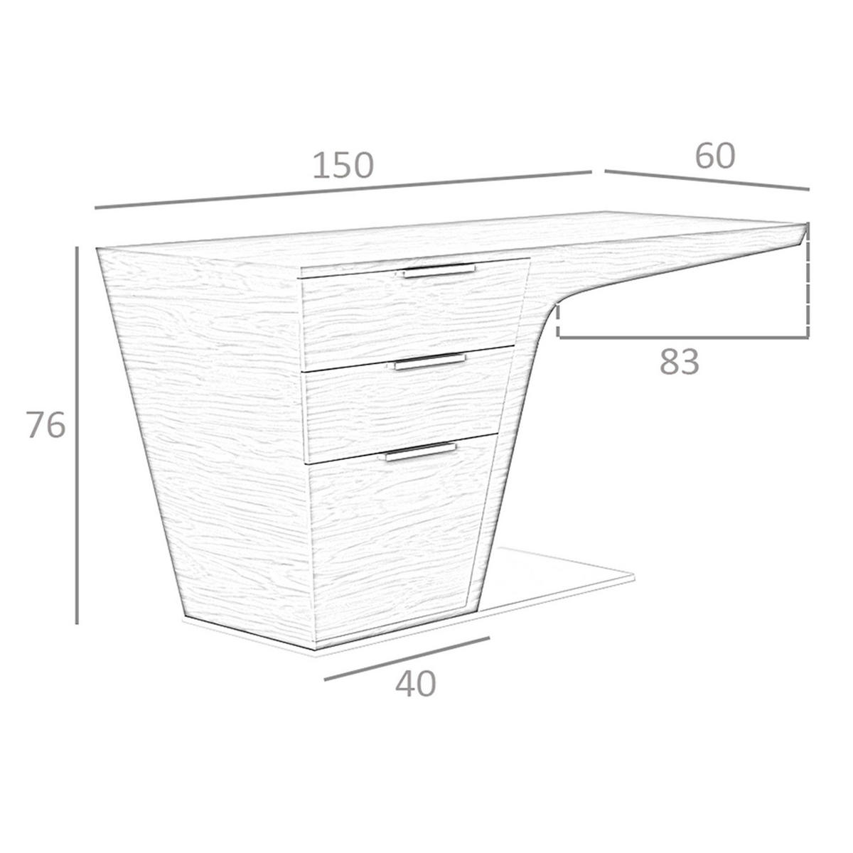 SCHREIBTISCH Schreibtisch aus Nussbaumholz mit verchromtem Stahlgestell 150/60/76 cm - Edelstahlfarben/Walnussfarben, Holz/Metall (60/150/76cm) - ANGEL CERDA