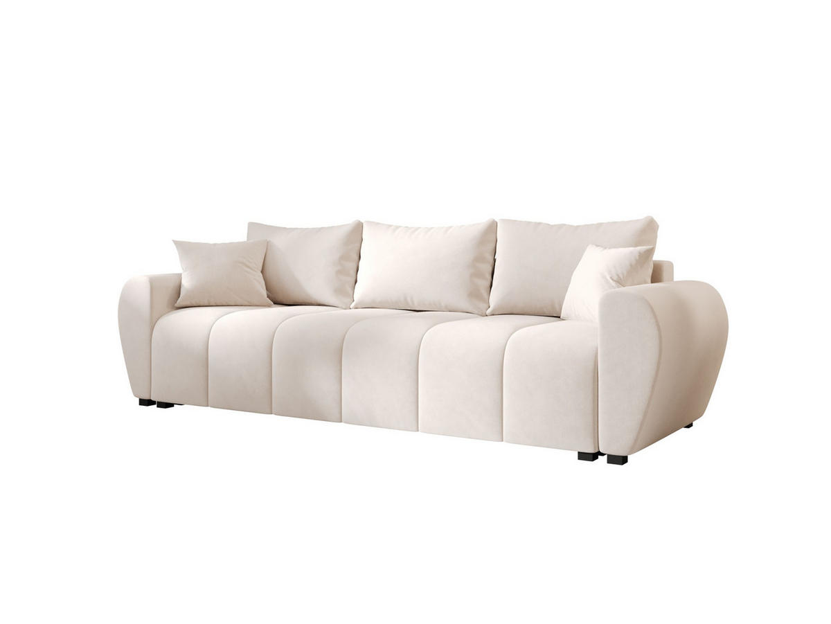 SOFA MOLISA mit Schlaffunktion ITAKA 16 mit Stauraum - Creme, Textil (86/82/246cm) - Bedante