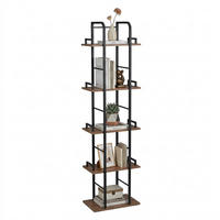 REGÁL - různobarevná, kov/kompozitní dřevo (38/143/24cm) - Relaxdays