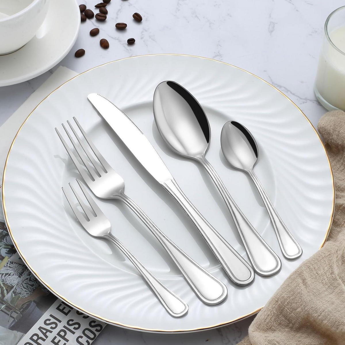 DESSERTGABELN 24-teiliges Set Edelstahl 14,5 cm - Silberfarben, Metall