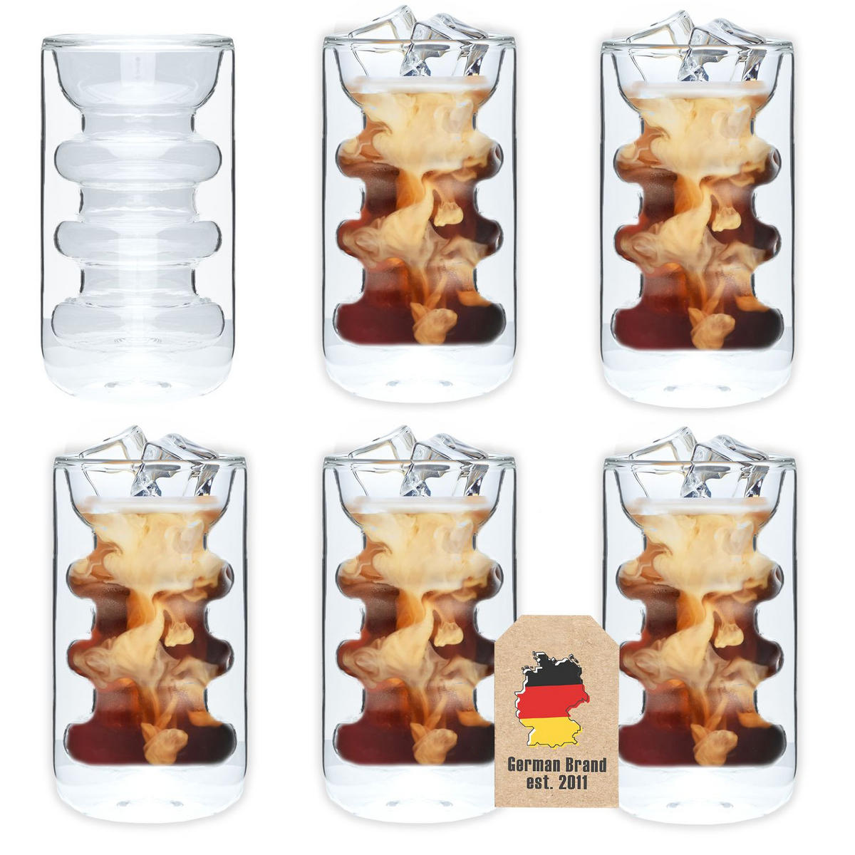 KAFFEE GLÄSER 260ml (6-tlg.) - Transparent, Glas - Intirilife