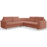 ECKSOFA Korallenrot LOREN Mit Schlaffunktion Und Bettkasten - Orange, Textil (251/251cm) - Sepro Meble