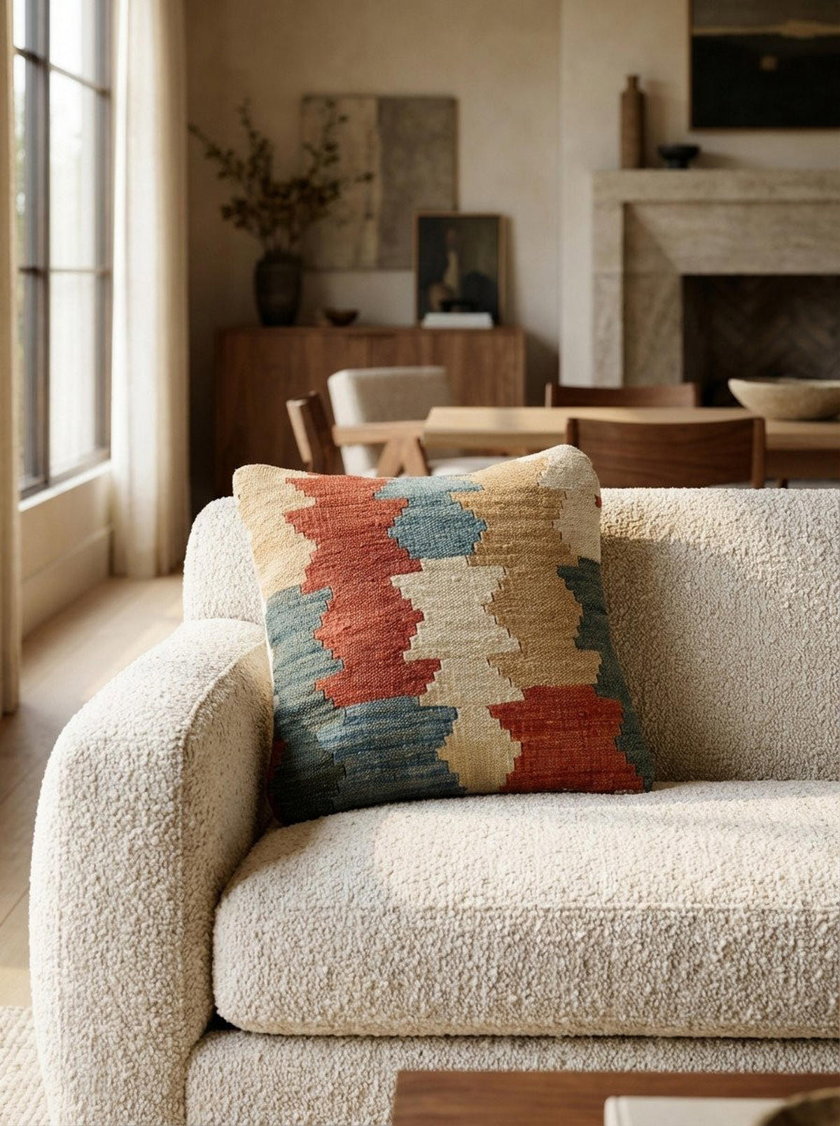 KISSEN Kelim Bunt 40/40 cm Schurwolle - Multicolor, Textil (40/40cm) - Looma